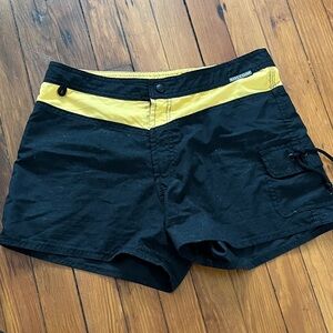Volcom Women’s Black and Yellow Board Shorts